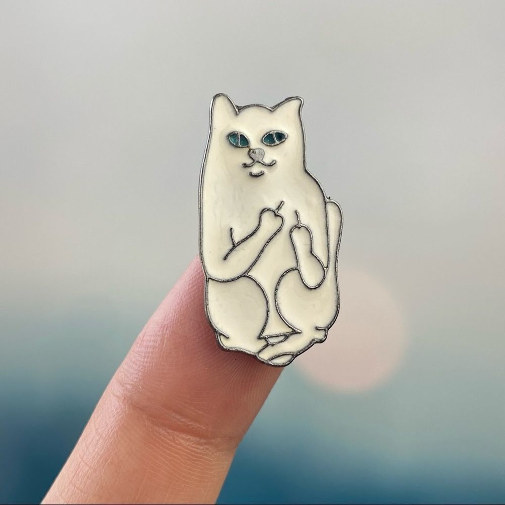 Lord Nermal White Cat Enamel Pin/ Brooch Lapel
